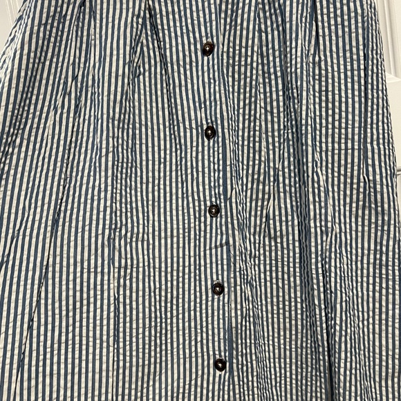 ASOS Striped Seersucker Midi Skirt with Pockets Size 8 - Picture 3 of 3